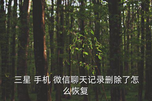  三星 手機(jī) 微信聊天記錄刪除了怎么恢復(fù)