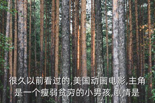 很久以前看過的,美國動畫電影,主角是一個(gè)瘦弱貧窮的小男孩,劇情是