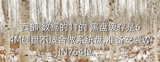  西部 數(shù)據(jù)的1T的 黑盤緩存是64M硬盤不適合做系統(tǒng)盤,準備安裝WIN764位...