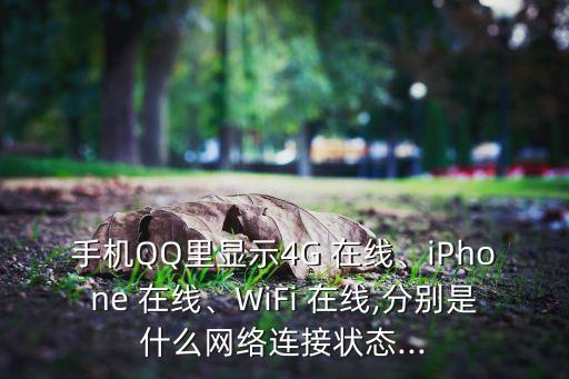 手機(jī)QQ里顯示4G 在線、iPhone 在線、WiFi 在線,分別是什么網(wǎng)絡(luò)連接狀態(tài)...