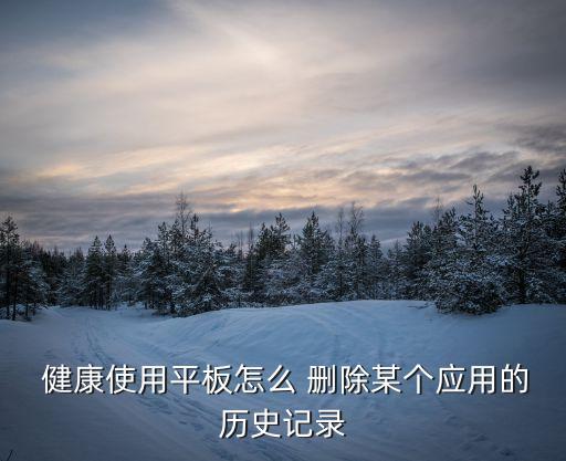  健康使用平板怎么 刪除某個(gè)應(yīng)用的歷史記錄