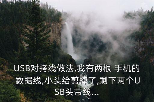 USB對拷線做法,我有兩根 手機的 數(shù)據(jù)線,小頭給剪掉了,剩下兩個USB頭帶線...