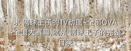 求 網(wǎng)球王子的TV動(dòng)畫~全部OVA~全國大賽篇,就是 網(wǎng)球王子的完整目錄