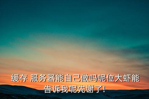  緩存 服務(wù)器能自己做嗎呢位大蝦能告訴我呢先謝了!