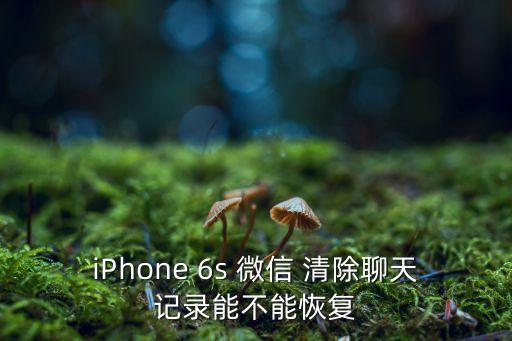 iPhone 6s 微信 清除聊天記錄能不能恢復(fù)