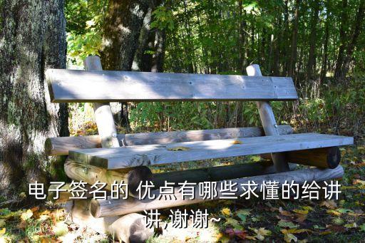  電子簽名的 優(yōu)點(diǎn)有哪些求懂的給講講,謝謝~