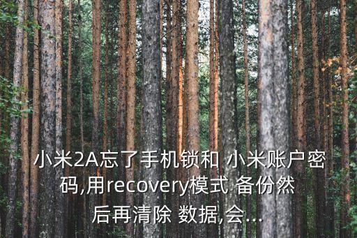  小米2A忘了手機鎖和 小米賬戶密碼,用recovery模式 備份然后再清除 數(shù)據(jù),會...