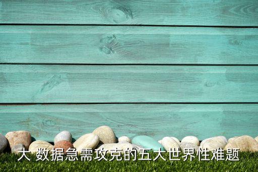 大 數(shù)據(jù)急需攻克的五大世界性難題