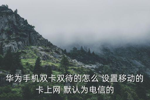 華為手機(jī)雙卡雙待的怎么 設(shè)置移動(dòng)的卡上網(wǎng) 默認(rèn)為電信的