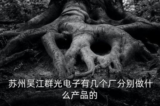  蘇州吳江群光電子有幾個(gè)廠分別做什么產(chǎn)品的