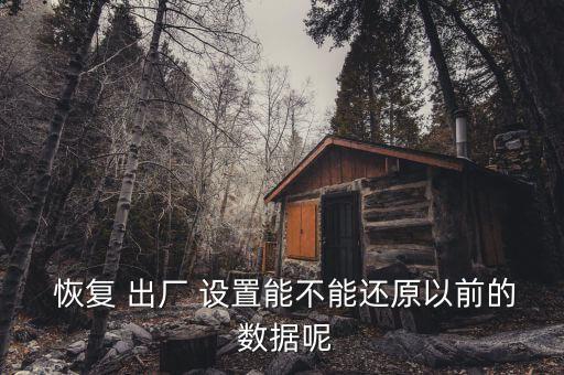 手機數(shù)據(jù)恢復(fù)出廠設(shè)置