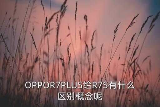 OPPOR7PLUS給R7S有什么區(qū)別概念呢