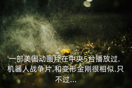 一部美國(guó)動(dòng)畫(huà)片在中央5臺(tái)播放過(guò). 機(jī)器人戰(zhàn)爭(zhēng)片.和變形金剛很相似.只不過(guò)...