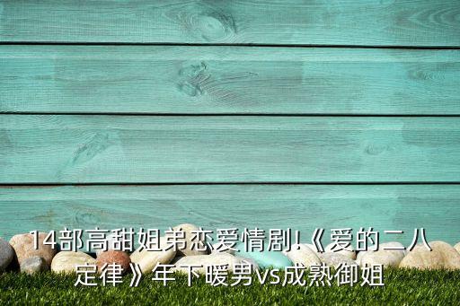 14部高甜姐弟戀愛情劇!《愛的二八定律》年下暖男vs成熟御姐