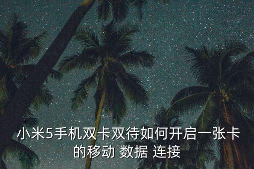  小米5手機(jī)雙卡雙待如何開啟一張卡的移動(dòng) 數(shù)據(jù) 連接