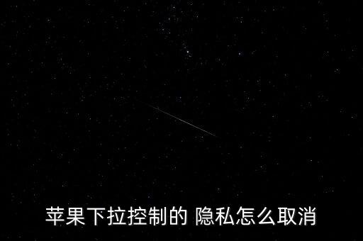 蘋果下拉控制的 隱私怎么取消