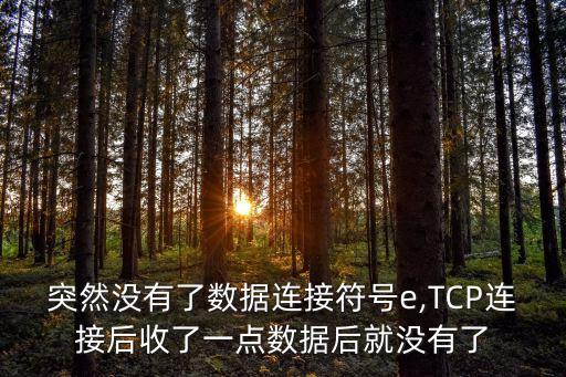 4s突然沒(méi)有了數(shù)據(jù)連接符號(hào)e,TCP連接后收了一點(diǎn)數(shù)據(jù)后就沒(méi)有了