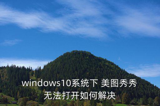 windows10系統(tǒng)下 美圖秀秀無法打開如何解決