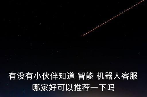 有沒有小伙伴知道 智能 機器人客服哪家好可以推薦一下嗎
