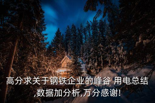 高分求關(guān)于鋼鐵企業(yè)的峰谷 用電總結(jié),數(shù)據(jù)加分析,萬(wàn)分感謝!