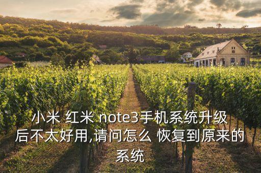 小米 紅米 note3手機系統(tǒng)升級后不太好用,請問怎么 恢復(fù)到原來的系統(tǒng)