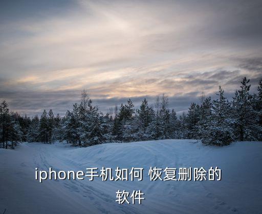 iphone手機(jī)如何 恢復(fù)刪除的 軟件