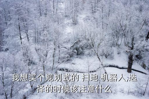我想買個規(guī)劃式的 掃地 機器人,選擇的時候該注意什么