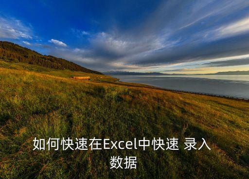 如何快速在Excel中快速 錄入 數(shù)據(jù)