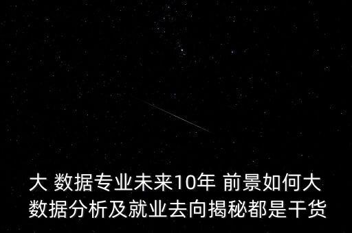 大 數(shù)據(jù)專業(yè)未來(lái)10年 前景如何大 數(shù)據(jù)分析及就業(yè)去向揭秘都是干貨