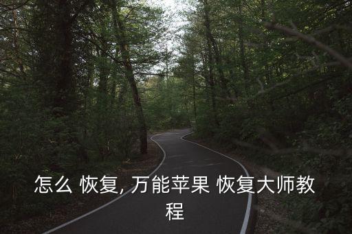 怎么 恢復(fù), 萬能蘋果 恢復(fù)大師教程