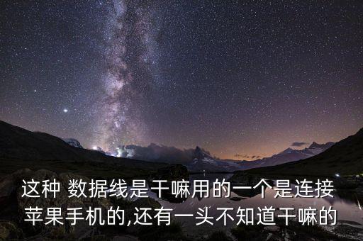 這種 數(shù)據(jù)線是干嘛用的一個(gè)是連接 蘋果手機(jī)的,還有一頭不知道干嘛的