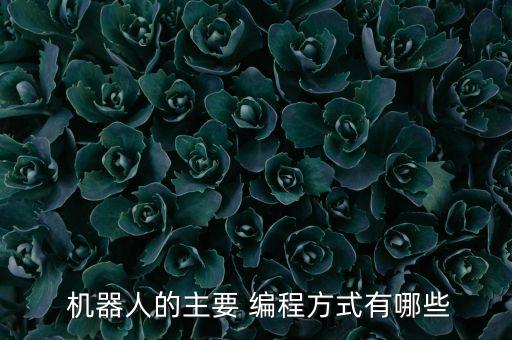  機(jī)器人的主要 編程方式有哪些