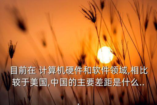 目前在 計(jì)算機(jī)硬件和軟件領(lǐng)域,相比較于美國(guó),中國(guó)的主要差距是什么...