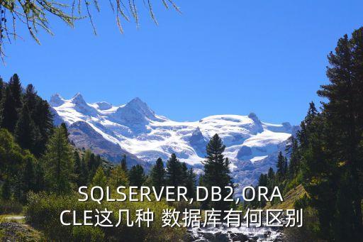 SQLSERVER,DB2,ORACLE這幾種 數(shù)據(jù)庫有何區(qū)別