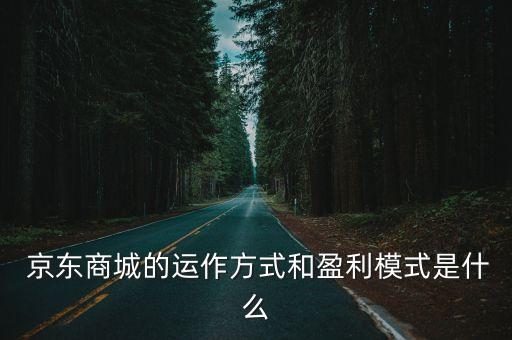  京東商城的運作方式和盈利模式是什么
