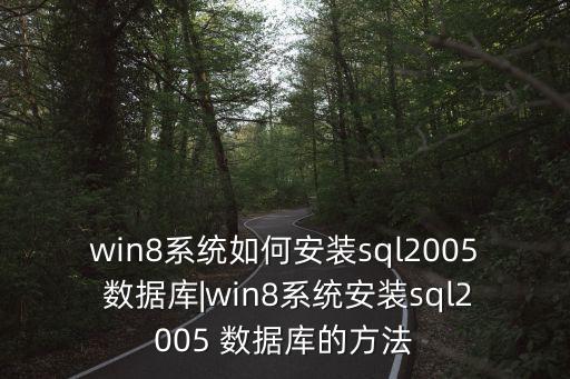 win8系統(tǒng)如何安裝sql2005 數(shù)據(jù)庫|win8系統(tǒng)安裝sql2005 數(shù)據(jù)庫的方法
