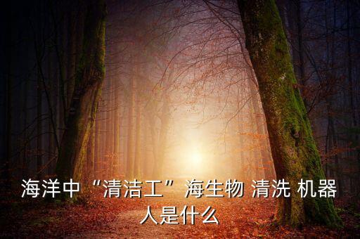 海洋中“清潔工”海生物 清洗 機器人是什么