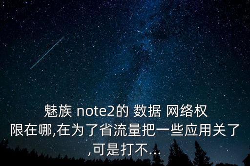  魅族 note2的 數(shù)據(jù) 網(wǎng)絡權限在哪,在為了省流量把一些應用關了,可是打不...