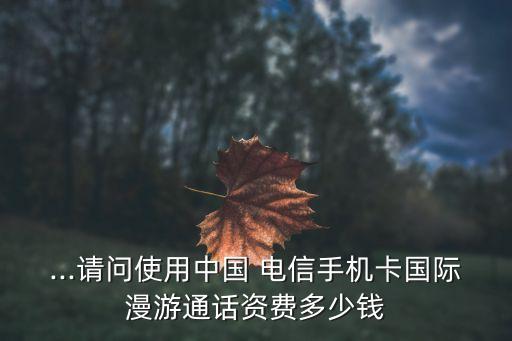...請(qǐng)問使用中國 電信手機(jī)卡國際漫游通話資費(fèi)多少錢