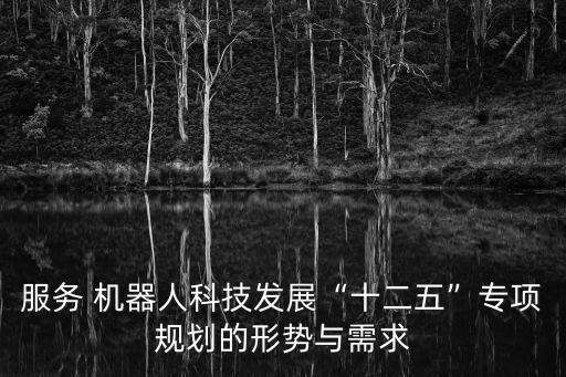 服務(wù) 機(jī)器人科技發(fā)展“十二五”專項(xiàng)規(guī)劃的形勢(shì)與需求