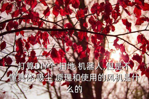 打算DIY個(gè) 掃地 機(jī)器人,但是不懂具體 吸塵 原理和使用的風(fēng)機(jī)是什么的