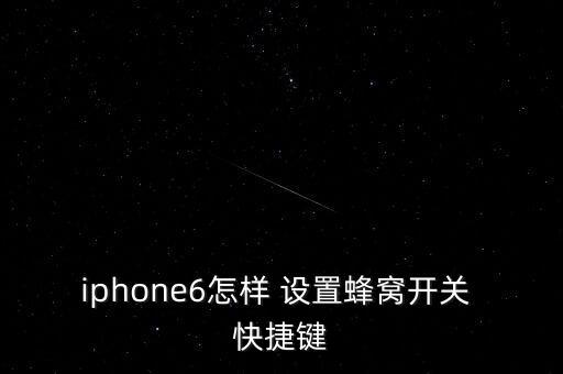 iphone6怎樣 設(shè)置蜂窩開關(guān) 快捷鍵