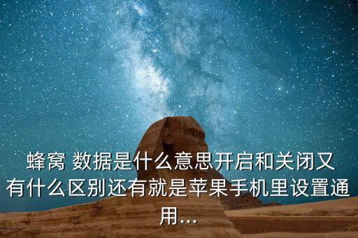  蜂窩 數(shù)據(jù)是什么意思開啟和關(guān)閉又有什么區(qū)別還有就是蘋果手機(jī)里設(shè)置通用...