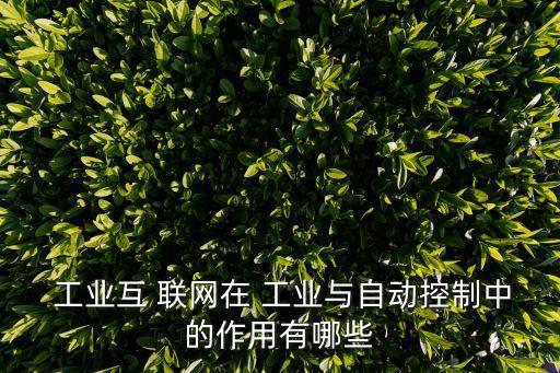  工業(yè)互 聯(lián)網(wǎng)在 工業(yè)與自動(dòng)控制中的作用有哪些