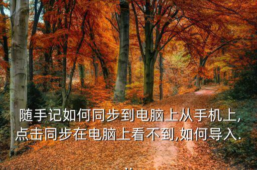  隨手記如何同步到電腦上從手機上,點擊同步在電腦上看不到,如何導(dǎo)入...