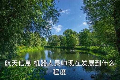航天信息 機器人靈帥現(xiàn)在發(fā)展到什么程度