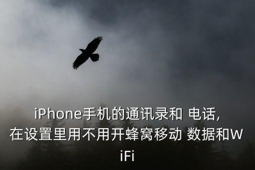 iPhone手機的通訊錄和 電話,在設置里用不用開蜂窩移動 數(shù)據(jù)和WiFi