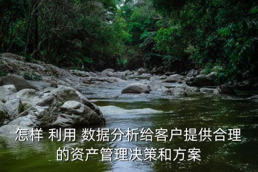 怎樣 利用 數(shù)據(jù)分析給客戶提供合理的資產(chǎn)管理決策和方案