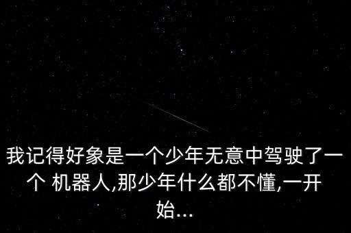 我記得好象是一個(gè)少年無意中駕駛了一個(gè) 機(jī)器人,那少年什么都不懂,一開始...