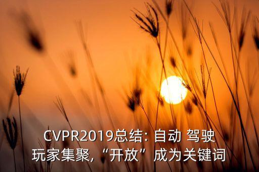 CVPR2019總結(jié): 自動 駕駛玩家集聚,“開放”成為關(guān)鍵詞